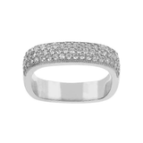 Rectangular Ring with White Zircons