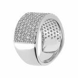 Band Ring with White Zircons