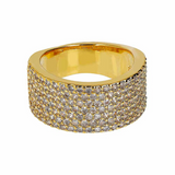 Band Ring with White Zircons