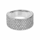 Band Ring with White Zircons