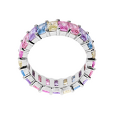 Baguette Ring with Large Rainbow Zirconia