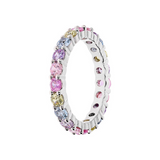 Pastel Rainbow Zirconia Tennis Ring