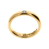Band Ring with Diamond and Internal Engraving