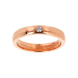 Band Ring with Diamond and Internal Engraving