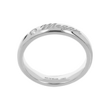 Band Ring with Side Diamond and External Engraving
