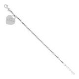 Ball Chain Bracelet with Engraved Heart Pendant