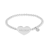 Heart Engraved Bead Bracelet