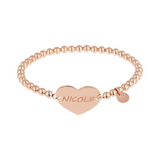 Heart Engraved Bead Bracelet