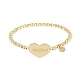 Heart Engraved Bead Bracelet