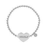 Heart Engraved Bead Bracelet