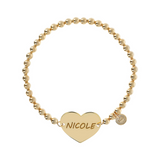 Heart Engraved Bead Bracelet