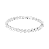 Tennis bracelet with zirconia hearts
