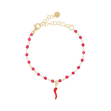 Bracciale con pietre colorate e ciondolo smaltato