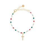 Bracciale con pietre colorate e ciondolo smaltato