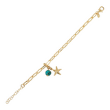 Bracciale con pendente turchese e ciondolo mare