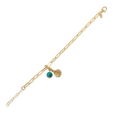 Bracciale con pendente turchese e ciondolo mare