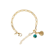 Bracciale con pendente turchese e ciondolo mare