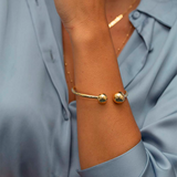 Double Sphere Bangle Bracelet