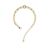 Fine glitter bracelet with rolo and central circle