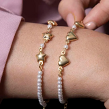 Pearls and Hearts Bracelet