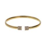 Semi-rigid bracelet with zirconia details