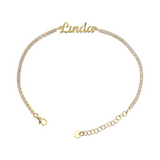 Tennis bracelet with name in cursive