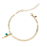 Cavigliera con pendente turchese e ciondolo mare