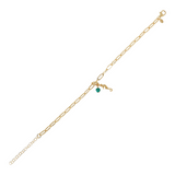 Cavigliera con pendente turchese e ciondolo mare