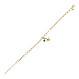 Cavigliera con pendente turchese e ciondolo mare