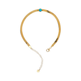 Snake anklet with colored center