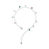 Anklet with Hanging Colored Stones