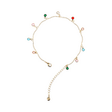 Anklet with Hanging Colored Stones