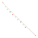 Anklet with Hanging Colored Stones