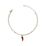 Sapore di Mare. Cavigliera 3 Ciondoli: limone, peperoncino, polpo