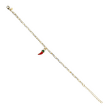 Sapore di Mare. Cavigliera 3 Ciondoli: limone, peperoncino, polpo