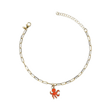 Sapore di Mare. Cavigliera 3 Ciondoli: limone, peperoncino, polpo