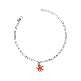 Sapore di Mare. Cavigliera 3 Ciondoli: limone, peperoncino, polpo