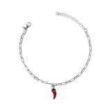 Sapore di Mare. Cavigliera 3 Ciondoli: limone, peperoncino, polpo