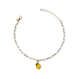 Sapore di Mare. Cavigliera 3 Ciondoli: limone, peperoncino, polpo