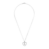 Collana a cuore in zirconi con iniziale