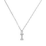 Fine necklace with SMALL initial in zirconia