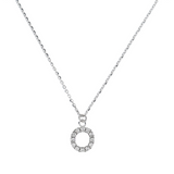 Fine necklace with SMALL initial in zirconia