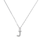 Fine necklace with SMALL initial in zirconia