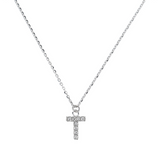 Fine necklace with SMALL initial in zirconia