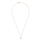 Fine necklace with SMALL initial in zirconia