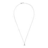 Fine necklace with SMALL initial in zirconia