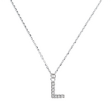Fine necklace with SMALL initial in zirconia
