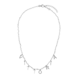 Collana rosario con pietre colorate e letterine pendenti