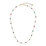 Rosary necklace with colored stones