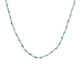 Rosary necklace with colored stones